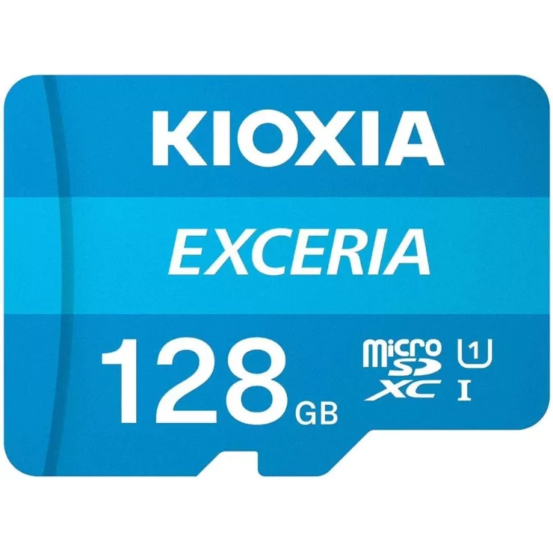 Carte microSD Kioxia EXCERIA 128 Go – UHS-I U1 C10 avec adaptateur SD | Disponible à Mayotte