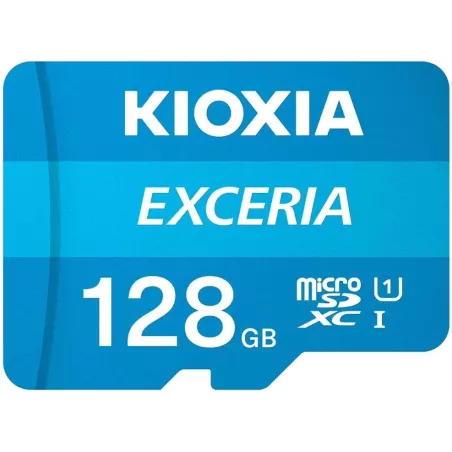 Carte microSD Kioxia EXCERIA 128 Go – UHS-I U1 C10 avec adaptateur SD | Disponible à Mayotte