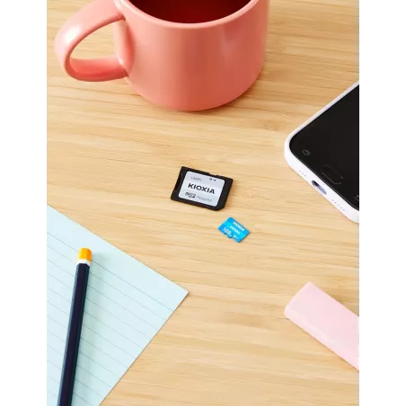 Carte microSD Kioxia EXCERIA 128 Go – UHS-I U1 C10 avec adaptateur SD | Disponible à Mayotte