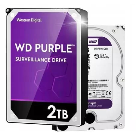 WD Purple 2 To – Disque dur 3.5" SATA 6 Gb/s pour vidéosurveillance | Disponible à Mayotte