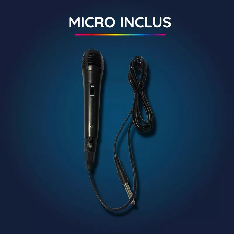 enceinte karaoké R-Music avec micro et lumières RGB