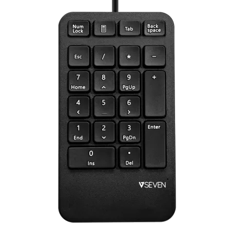 V7 KP400-1E – Pavé numérique USB 21 touches avec raccourcis | Disponible à Mayotte