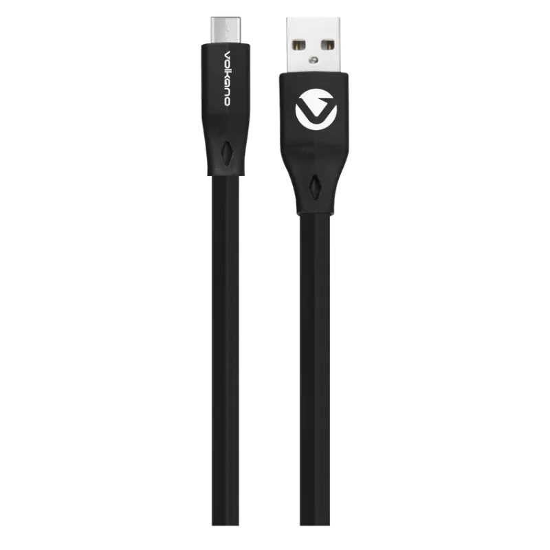 Volkano Slim Series Type-C Cable 1.2m – Câble plat USB-C rapide et durable | Disponible à Mayotte