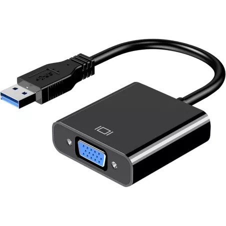 Adaptateur USB 3.0 vers VGA – Convertisseur vidéo 1080p pour PC portable | Disponible à Mayotte