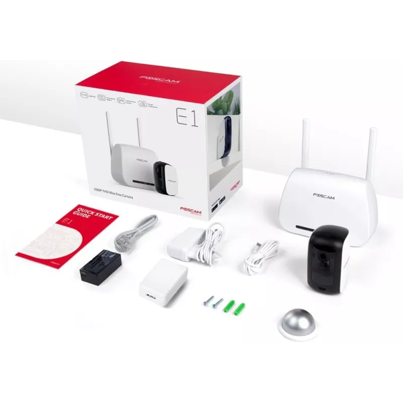 Foscam E1 – Kit Caméra IP WiFi sur batterie Full HD 1080p avec passerelle | Mamoudzou, Mayotte