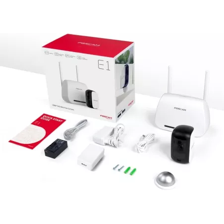 Foscam E1 – Kit Caméra IP WiFi sur batterie Full HD 1080p avec passerelle | Mamoudzou, Mayotte