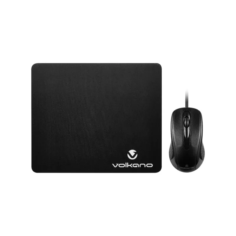 VOLKANO VK-30025-BK SLICK COMBO Pack SOURIS Optique Fil +TAPIS - MAY PLAY-TECH Mayotte