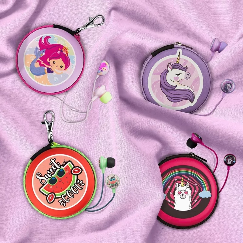 Volkano VK-1150-GU-FR Écouteurs Filaire Licorne avec Étui Rose – Mamoudzou