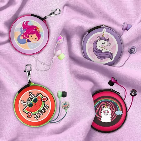 Volkano VK-1150-GU-FR Écouteurs Filaire Licorne avec Étui Rose – Mamoudzou