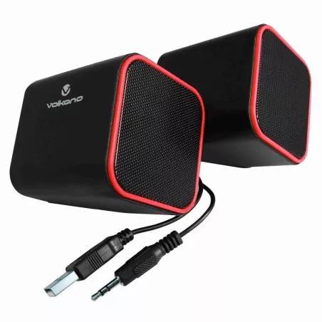 Haut-parleur USB Stéréo 6W – Volkano Diamond Speaker Rouge (VB-702) – Son Clair et Design Compact – Mamoudzou