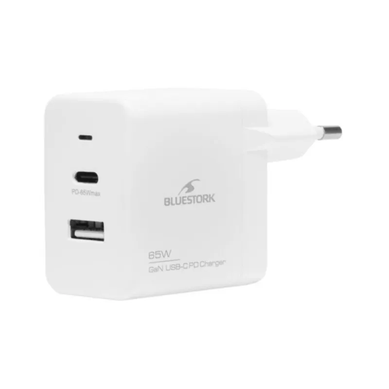 BLUESTORK BS-PW-NB-65-C-GAN ALIM. NOTEBOOKS 65W USB-C/A +Câble 1,8M - MAY PLAY-TECH Mayotte