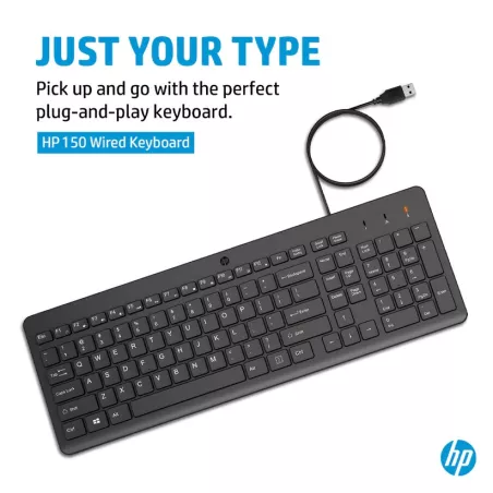 Clavier HP 150 Filaire USB Chiclet Plat | MAY PLAY-TECH
