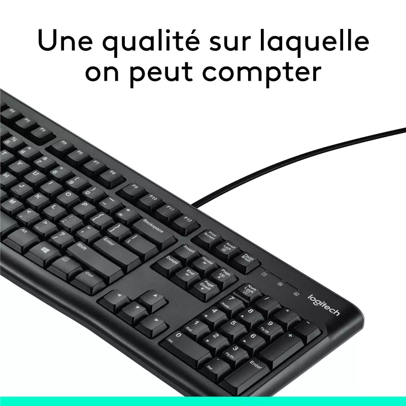 Clavier filaire Logitech K120 – Clavier USB AZERTY – Mamoudzou