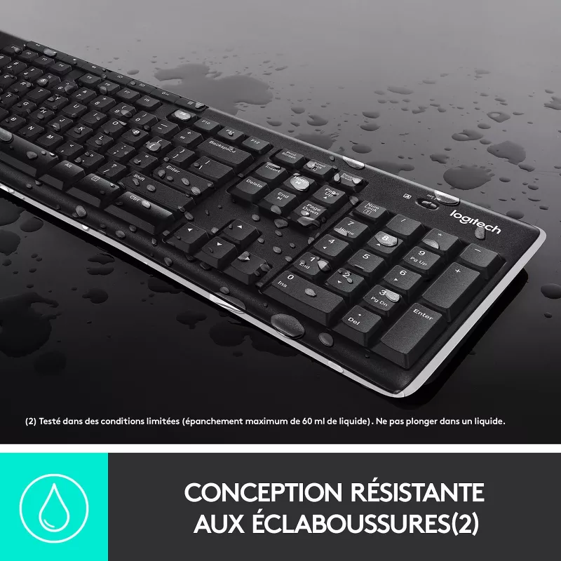 Logitech Wireless Keyboard K270 (920-003748) - MAY PLAY-TECH Mayotte