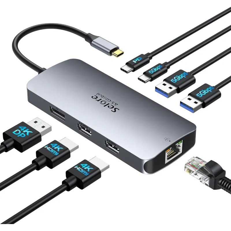 Leopard Series C to USB*2+C+PD 100W+HDMI(4K)) 5 In 1 HUB - MAY PLAY-TECH Mayotte