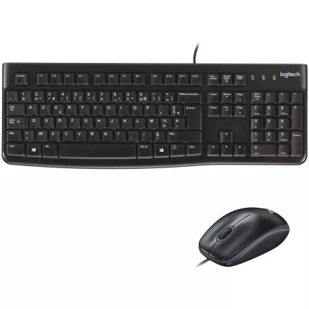 Clavier et souris filaires Logitech MK120 – Ensemble USB AZERTY – Mamoudzou
