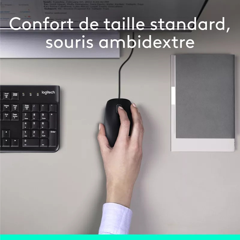 Clavier et souris filaires Logitech MK120 – Ensemble USB AZERTY – Mamoudzou