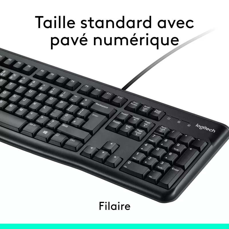 Clavier et souris filaires Logitech MK120 – Ensemble USB AZERTY – Mamoudzou