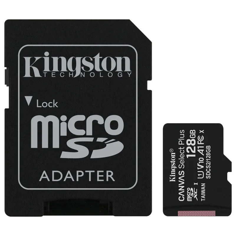 MICRO SD KINGSTON 128o CLASS 10 + ADA. (TCP 3.40€ incluse) - MAY PLAY-TECH Mayotte