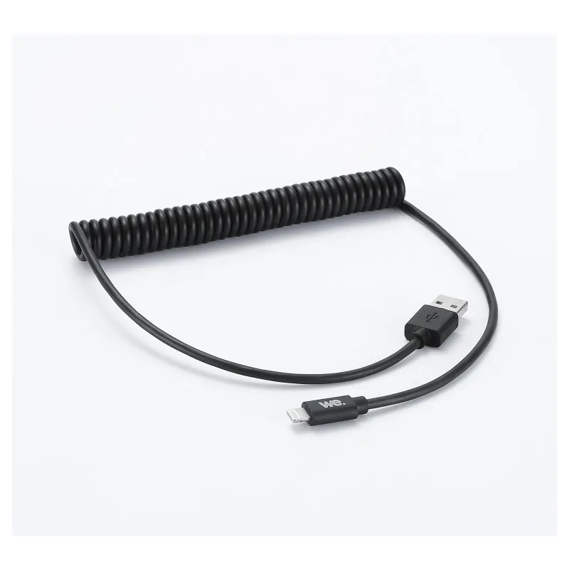WE-CABLE USB Lightning torsadé 2m - noir - MAY PLAY-TECH Mayotte