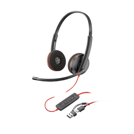 & Poly Blackwire 3220 USB-C filaire Stereo adaptateur USB-C/A *4* (8X228AA)